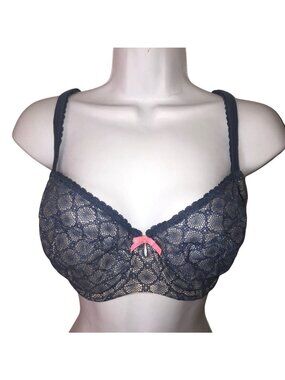 Victorias Secret Body By Victoria Unlined Demi Bra 36DDD Wedgewood Blue Lace